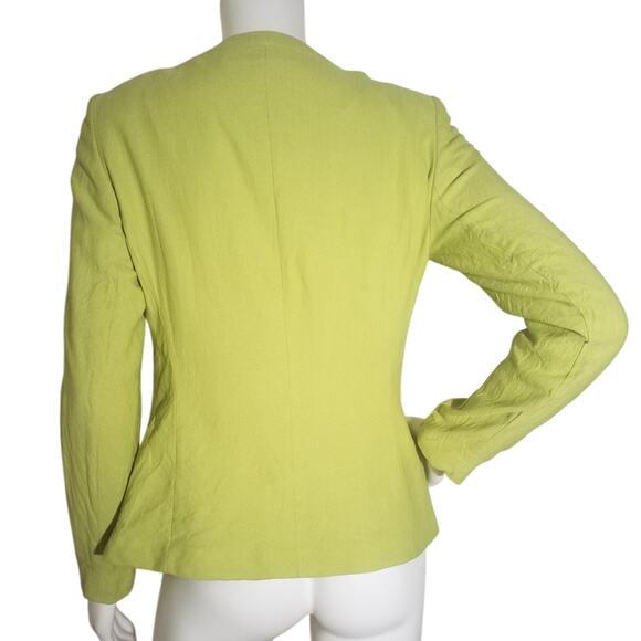 Lafayette 148 Womens Size 4 Blazer Pockets Button Up Padded Shoulders Green - Picture 3 of 6